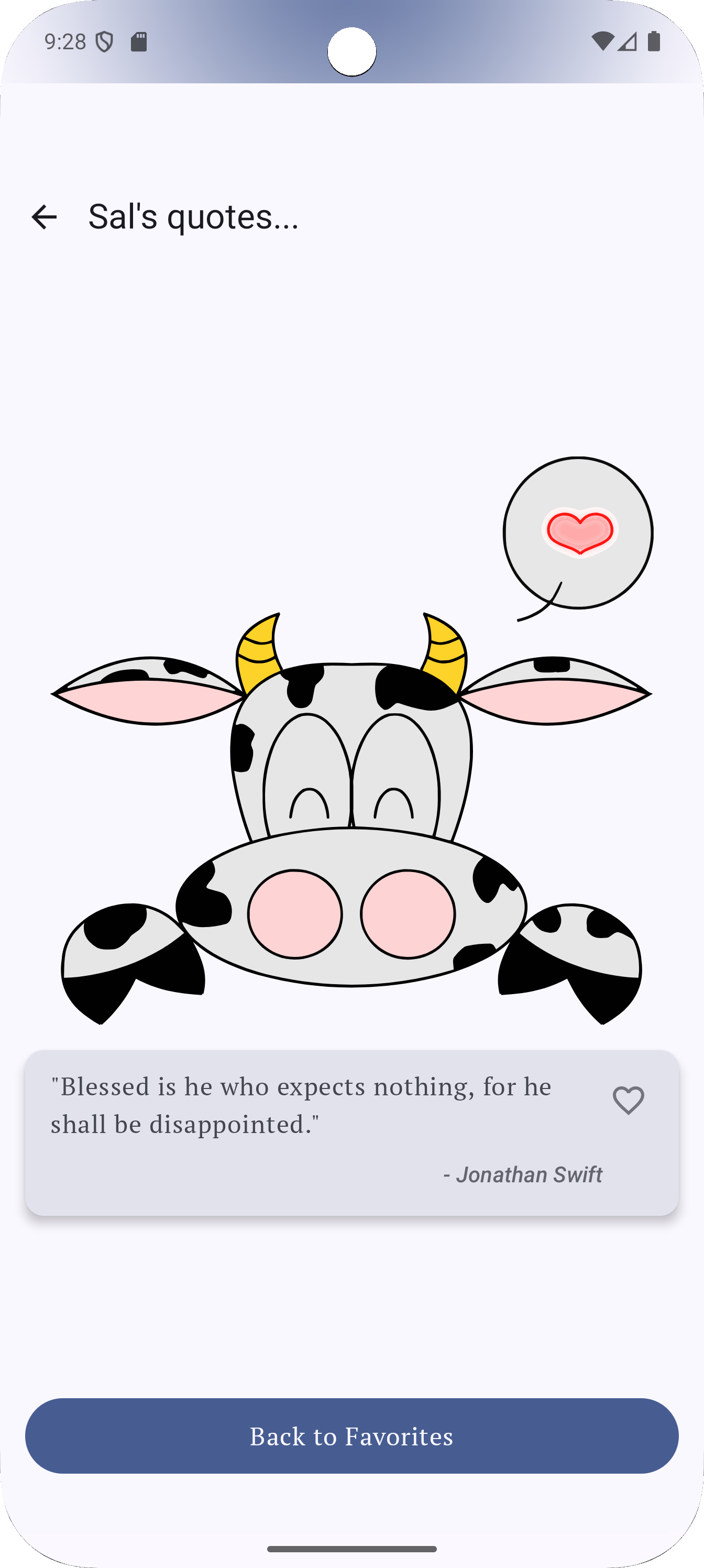 Quote and settings screenshot